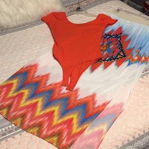 Orange Bodysuit NWOT